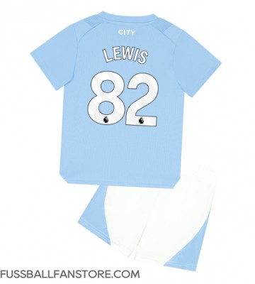 Manchester City Rico Lewis #82 Replik Heimtrikot Kinder 2023-24 Kurzarm (+ Kurze Hosen)